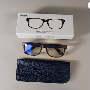 OPTIMUM Optical Uptown Brown Tortoise +2.50 Blue Light Filtering Glasses Readers